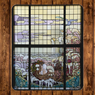 Glas in lood Art Nouveau Zee Scene Muismat