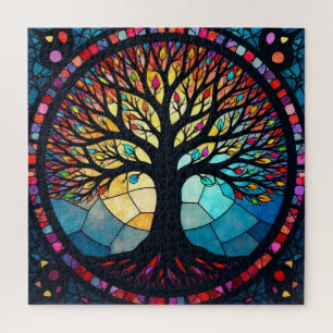 Glas in lood Art, Tree of Life Glas in lood Legpuzzel