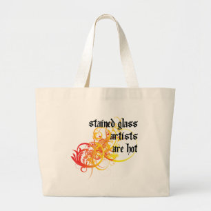 Glas in lood artiesten zijn warm grote tote bag
