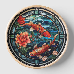 Glas-in-lood Aziatische stijl Koi vissen en Cameli