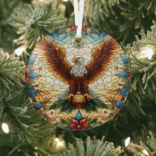 Glas in lood Bald Eagle Ornament