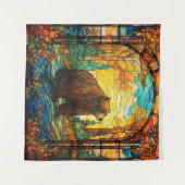 Glas in lood Beer Tapestry Wandkleed (Voorkant (horizontaal))