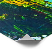 Glas in lood beïnvloedt modern abstract kunstschil poster (Hoek)