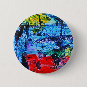 Glas in lood beïnvloedt moderne abstracte kunst ronde button 5,7 cm