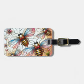 Glas in lood Bijen Bagagelabel (Voorkant horizontaal)