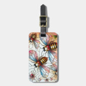Glas in lood Bijen Bagagelabel (Voorkant verticaal)