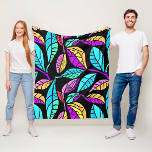 Glas-in-lood Bladeren Ontwerp Fleece Deken