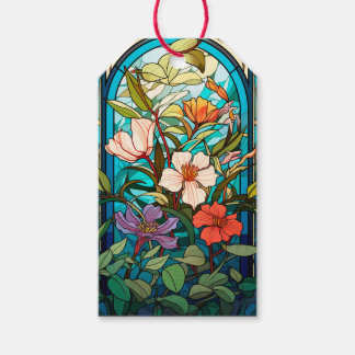 Glas-in-lood Bloemboog Art Nouveau Cadeaulabel