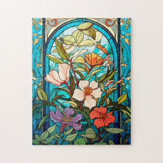 Glas-in-lood Bloemboog Art Nouveau Puzzel