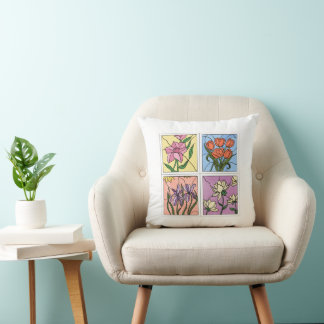 Glas-in-lood Bloemen Kussen