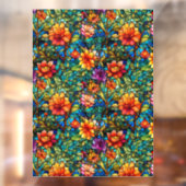 Glas in lood Bloemen Naadloze Patroon Venster Clin Raamsticker (Vel 2)