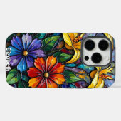 Glas in lood bloemstilleven Case-Mate iPhone case (Achterkant (horizontaal))