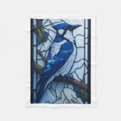 Glas in lood Blue Bird Design Fleece Deken (Voorkant)