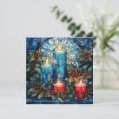 Glas in lood Blue Christmas Kaart (Staand voorkant)