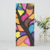 Glas-in-lood boomkunst kaart (Staand voorkant)