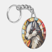 Glas in lood Bos Vriend Skunk Sleutelhanger (Voorkant Links)