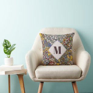 Glas in lood Botanisch Floraal Monogram Kussen