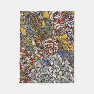 Glas in lood Botanische Bloemen Fleece Deken