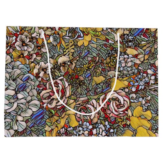 Glas in lood Botanische Bloemen Groot Cadeauzakje (Achterkant)