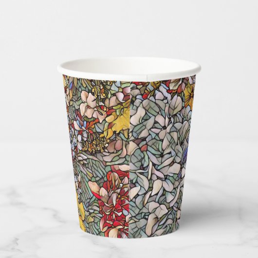 Glas in lood Botanische Bloemen Papieren Bekers (Rechts)