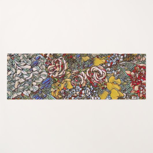 Glas in lood Botanische Bloemen Yogamat (Voorkant (horizontaal))