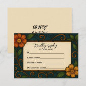 Glas in lood bruiloft RSVP Kaart (Voorkant / Achterkant)