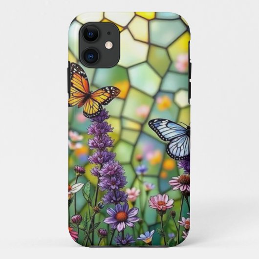 Glas in lood Butterflies Case-Mate iPhone Case (Achterkant)