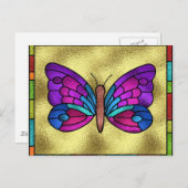 Glas in lood Butterfly Briefkaart (Voorkant / Achterkant)