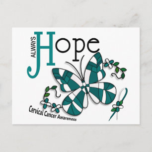 Glas in lood Butterfly Cervical Cancer Briefkaart