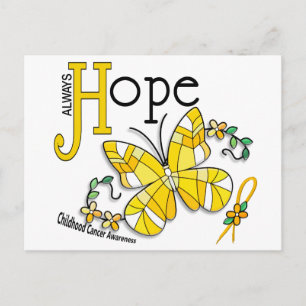Glas in lood Butterfly Childhood Cancer Briefkaart