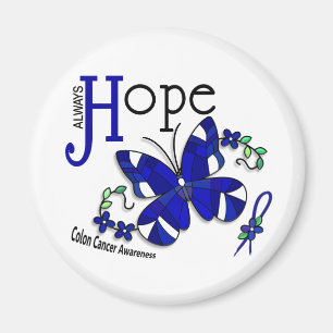Glas in lood Butterfly Colon Cancer Magneet