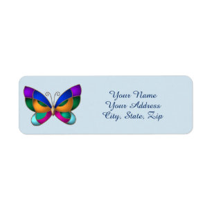 Glas in lood Butterfly Etiket