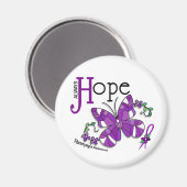 Glas in lood Butterfly Fibromyalgie Magneet (Voorkant / Achterkant)