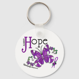 Glas in lood Butterfly Fibromyalgie Sleutelhanger