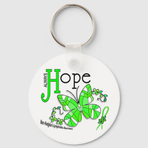 Glas in lood Butterfly Non-Hodgkins Lymfoom Sleutelhanger