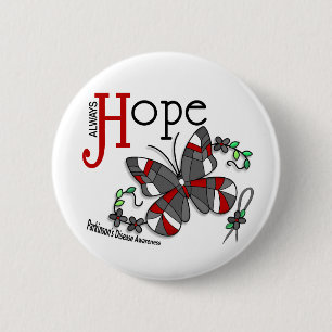 Glas in lood Butterfly Parkinson Ronde Button 5,7 Cm