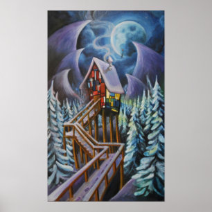 Glas in lood Cabin Poster