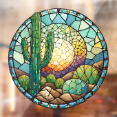 Glas in lood Cactus Desert Sunset Suncatcher Raamsticker (Vel 2)