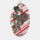 Glas in lood Candy Cane Keramisch Ornament (Rechts)