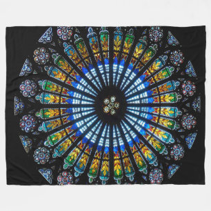 Glas in lood Cathedral Rosette Fleece Deken