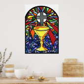 Glas in lood Chalice Art Poster (Keuken)