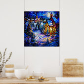 Glas in lood Christmas Art Poster (Keuken)