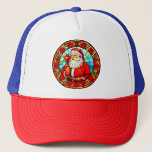 Glas in lood Christmas Santa 3D Ornamenten-1 Trucker Pet