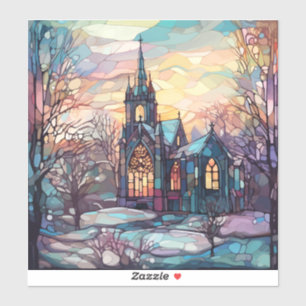 Glas in lood Church Custom-Cut Vinyl Sticker