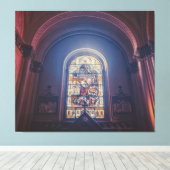 Glas in lood Church Window Canvas Afdruk (Insitu (Houten vloer))