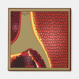 Glas in lood - Cranberry magnet Magneet