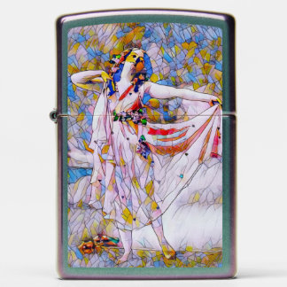 Glas in lood danser in vloeiende kleding