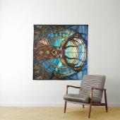 Glas in lood Deer Art Tapestry Wandkleed (In Situ (horizontaal))