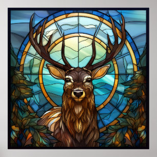 Glas in lood Deer Poster