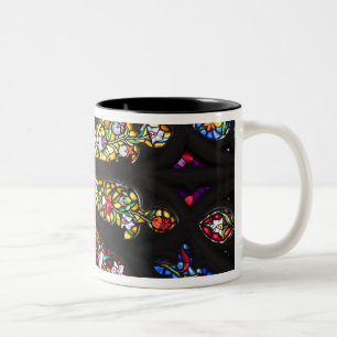 Glas-in-lood detail 2 tweekleurige koffiemok